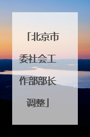 北京市委社会工作部部长调整